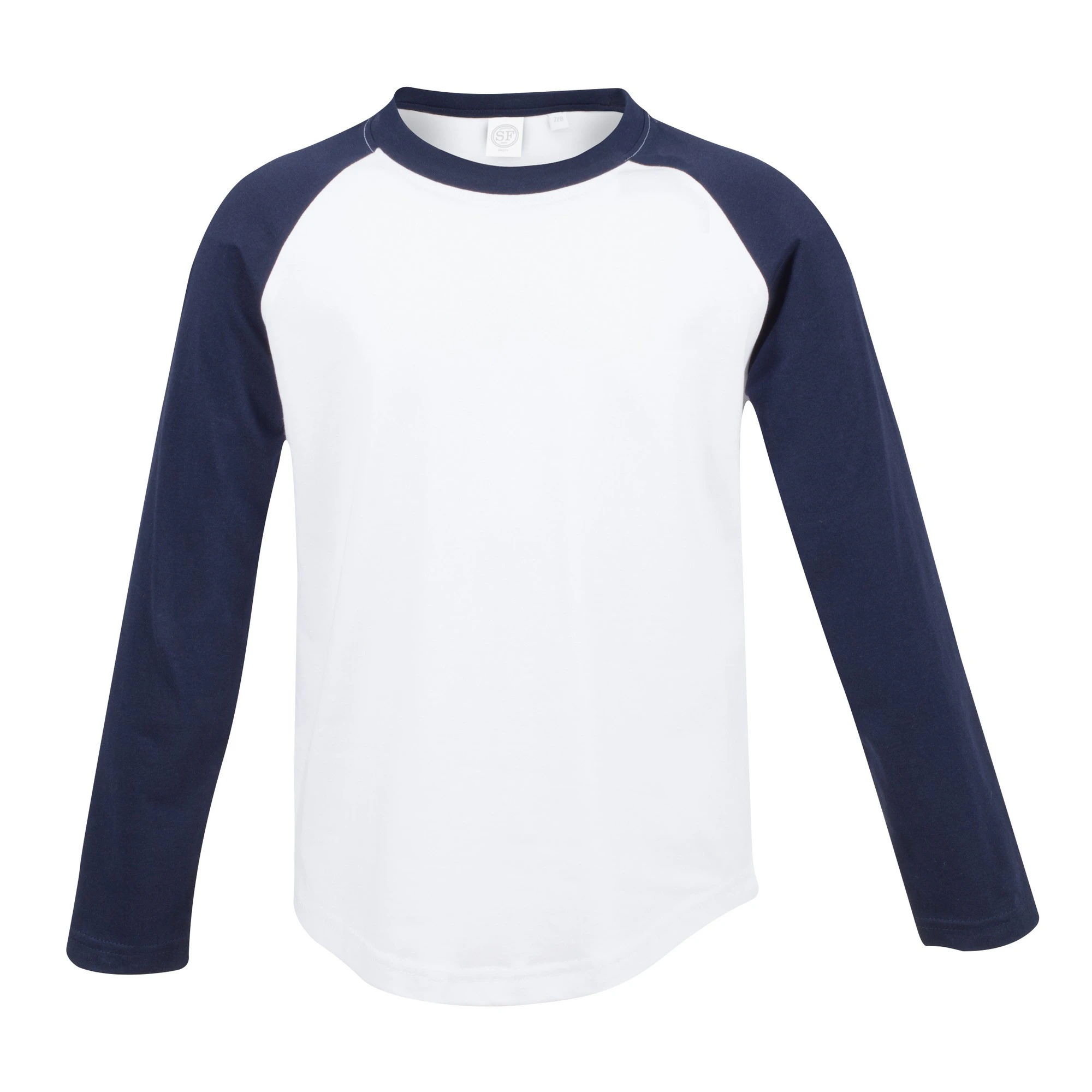 Skinni Minni Childrens/Kids Long Sleeve Baseball T-Shirt (White / Oxford Navy) - RW4755