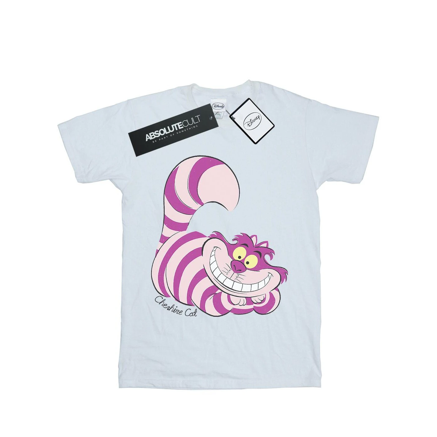 Alice In Wonderland Mens Cheshire Cat Cotton T-Shirt (White) - BI879