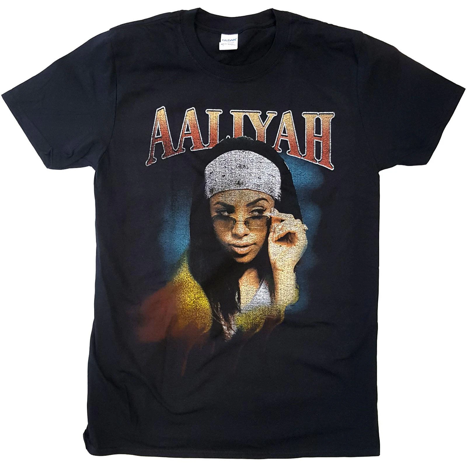 Aaliyah Unisex Adult Trippy T-Shirt (Black) - RO6419