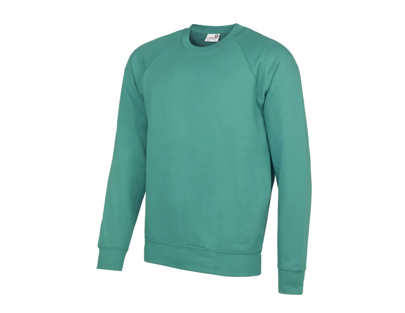 AWDis Academy Mens Crew Neck Raglan Sweatshirt (Emerald) - RW3916