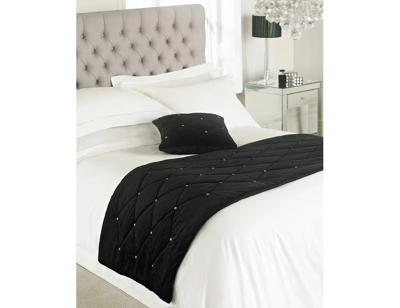 Riva Paoletti New Diamante Bed Runner (Black) - RV1286