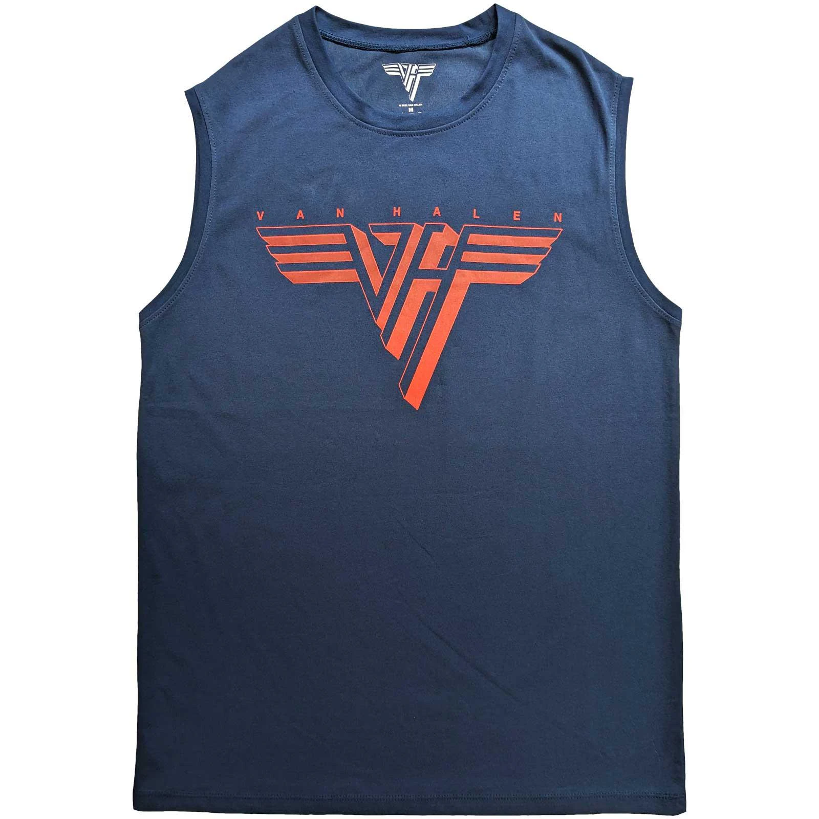 Van Halen Unisex Adult Classic Logo Cotton Tank Top (Denim Blue) - RO5740