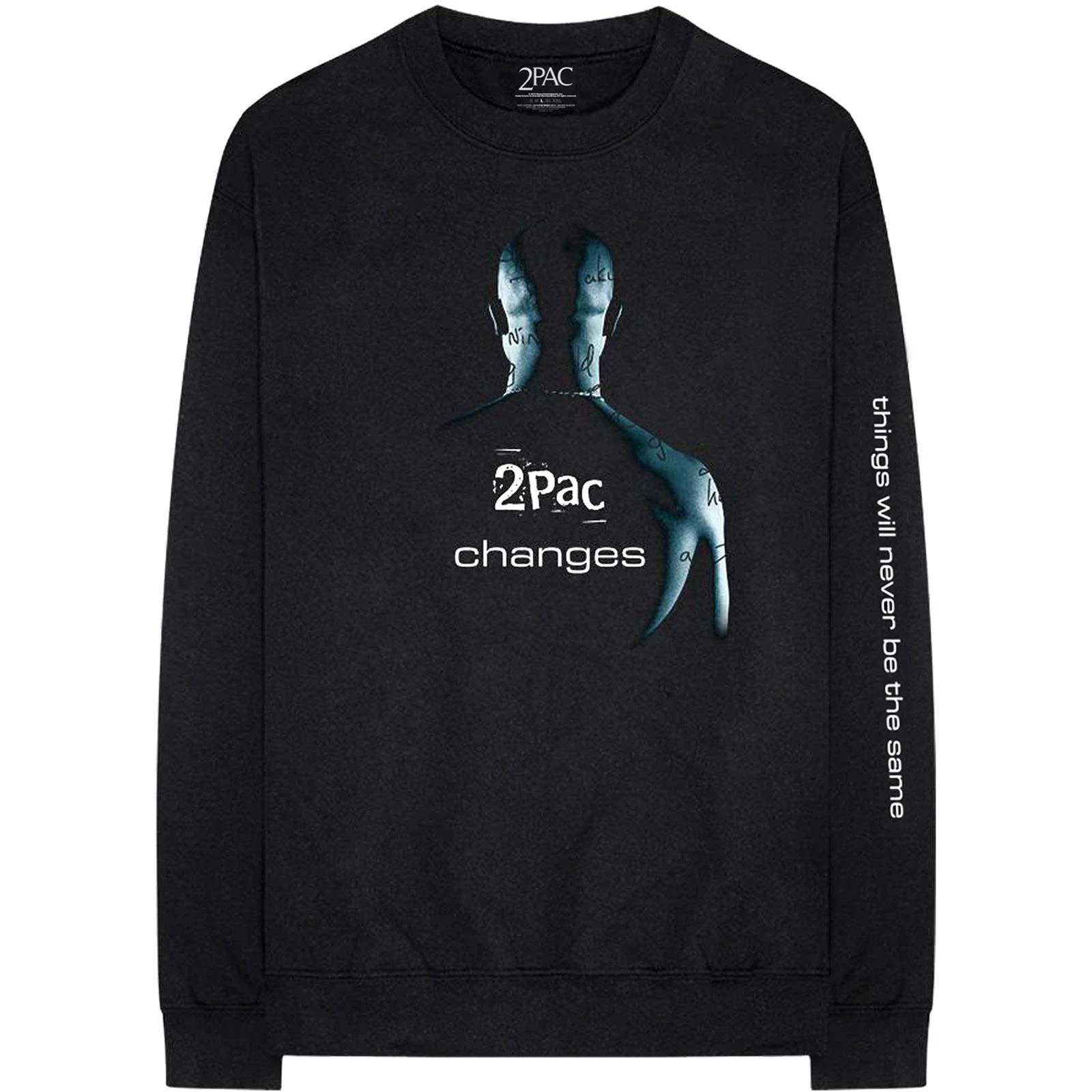 Tupac Shakur Unisex Adult Changes Cotton Long-Sleeved T-Shirt (Black) - RO7183