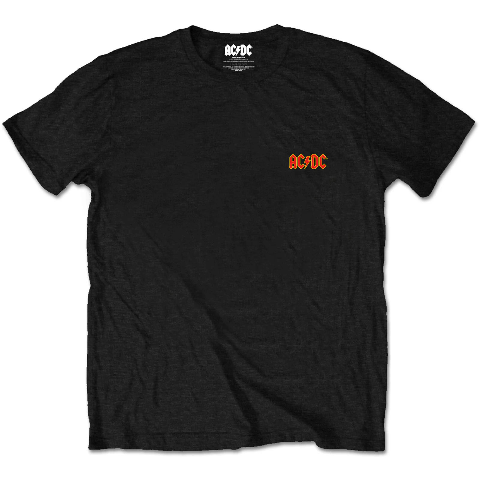 AC/DC Unisex Adult Back Print Logo T-Shirt (Black) - RO188