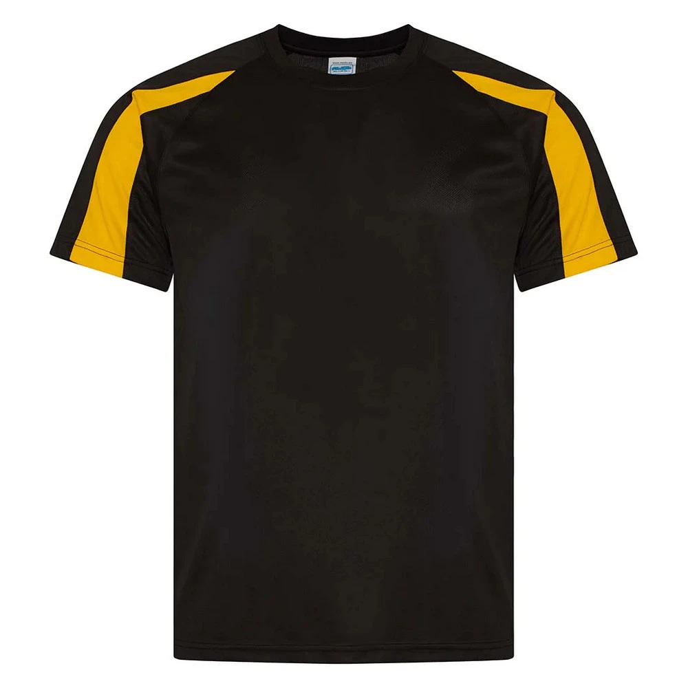 AWDis Cool Mens Contrast Moisture Wicking T-Shirt (Jet Black/Gold) - PC5918