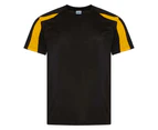 AWDis Cool Mens Contrast Moisture Wicking T-Shirt (Jet Black/Gold) - PC5918