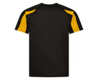 AWDis Cool Mens Contrast Moisture Wicking T-Shirt (Jet Black/Gold) - PC5918