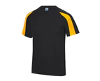 AWDis Cool Mens Contrast Moisture Wicking T-Shirt (Jet Black/Gold) - PC5918