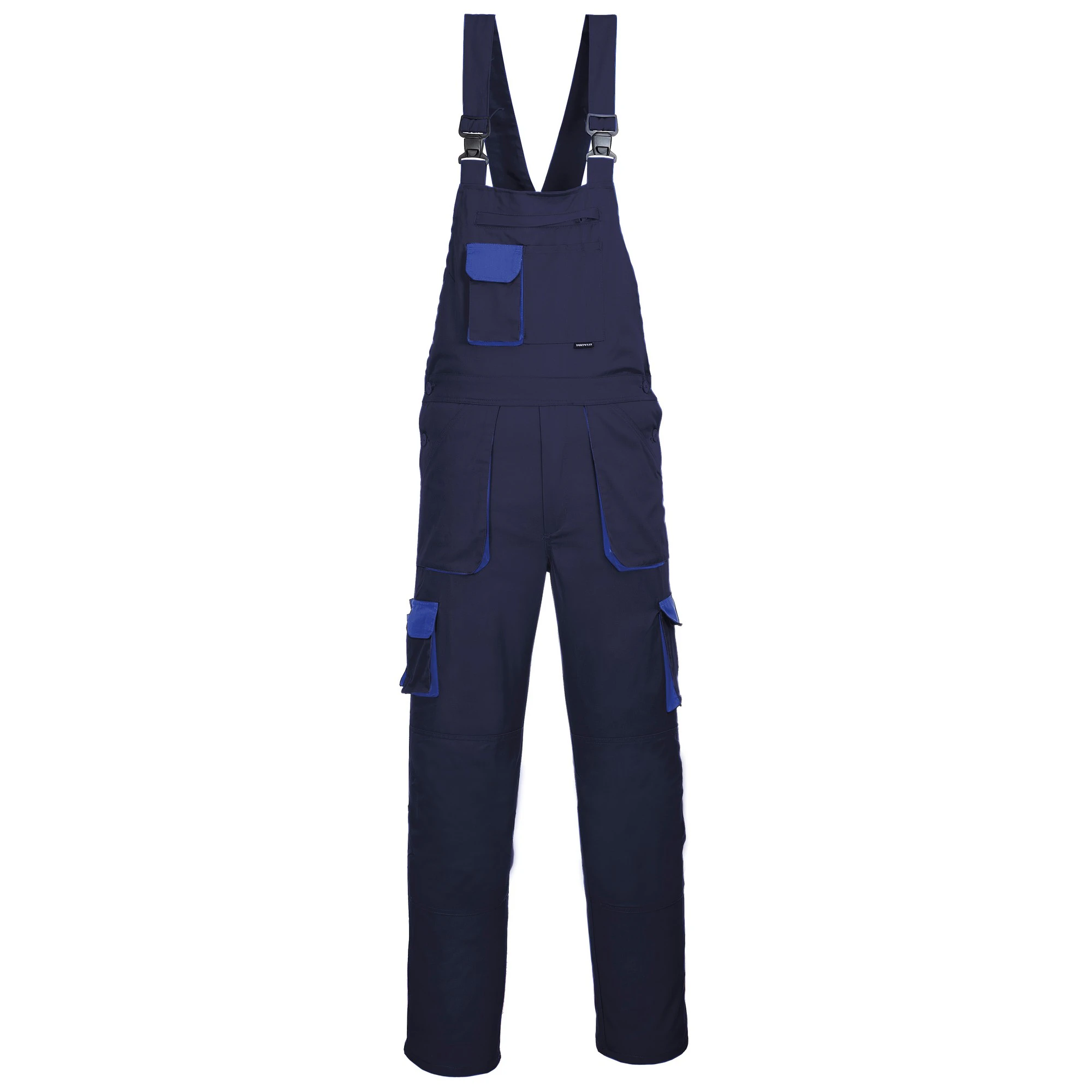 Portwest Contrast Bib & Brace / Workwear (Pack of 2) (Navy/Royal) - RW6975