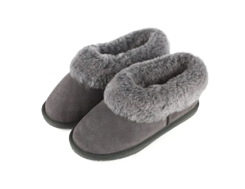 Eastern Counties Leather Womens Sheepskin Lined Slipper Boots (Grey) - EL156