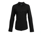 Premier Womens Signature Oxford Long Sleeve Work Shirt (Black) - RW2820