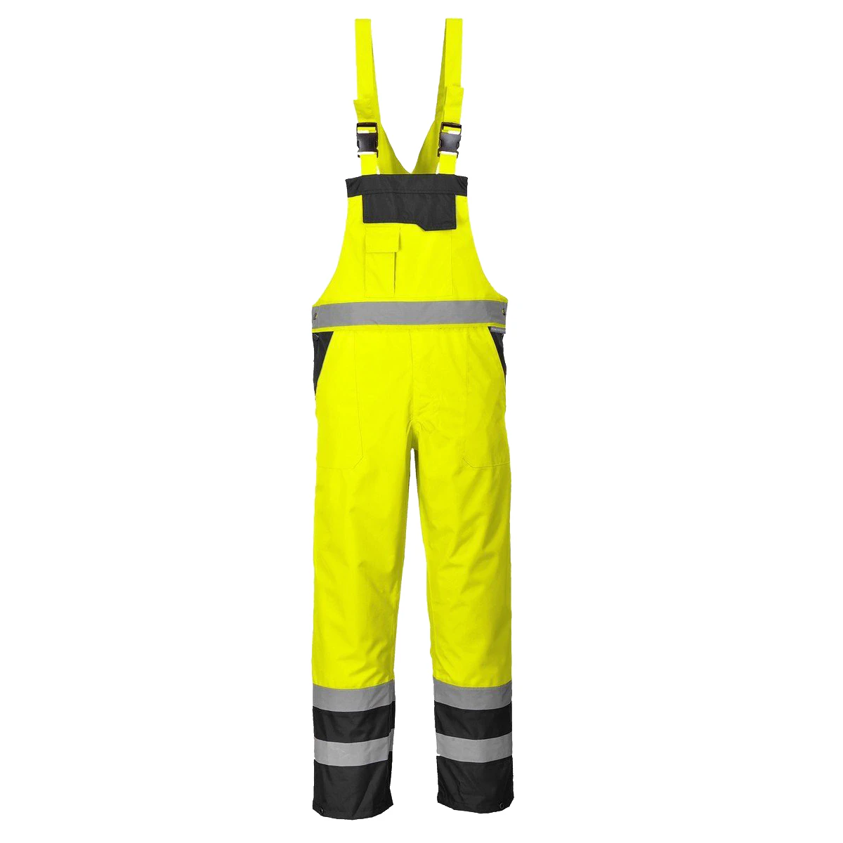 Portwest Unisex Contrast Hi Vis Bib And Brace Coveralls - Unlined (S488) / Workwear (Pack of 2) (Yellow/ Navy) - RW6889