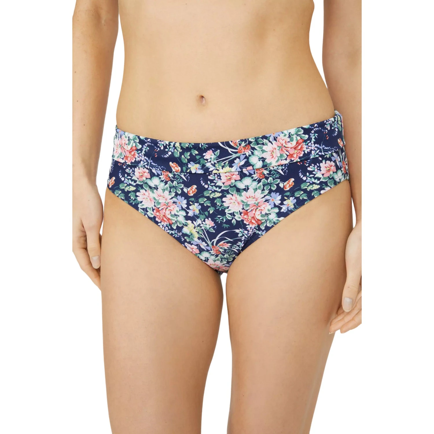 Debenhams Womens Floral Fold Over Bikini Bottoms (Navy) - DH5521