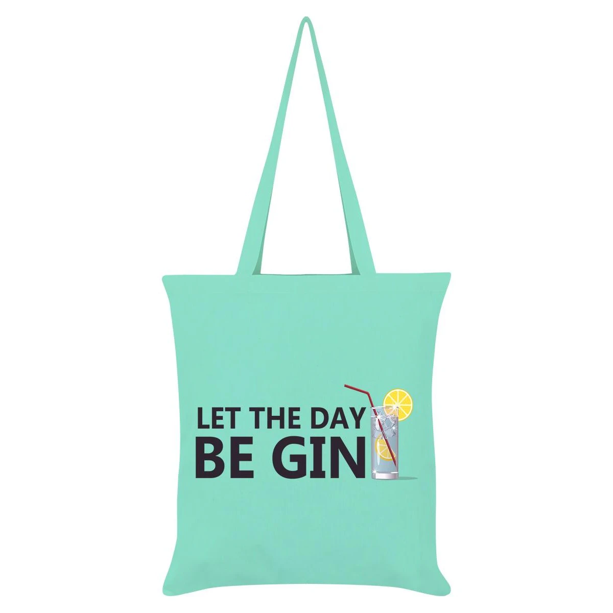 Grindstore Let The Day Be Gin Tote Bag (Mint Green) - GR738