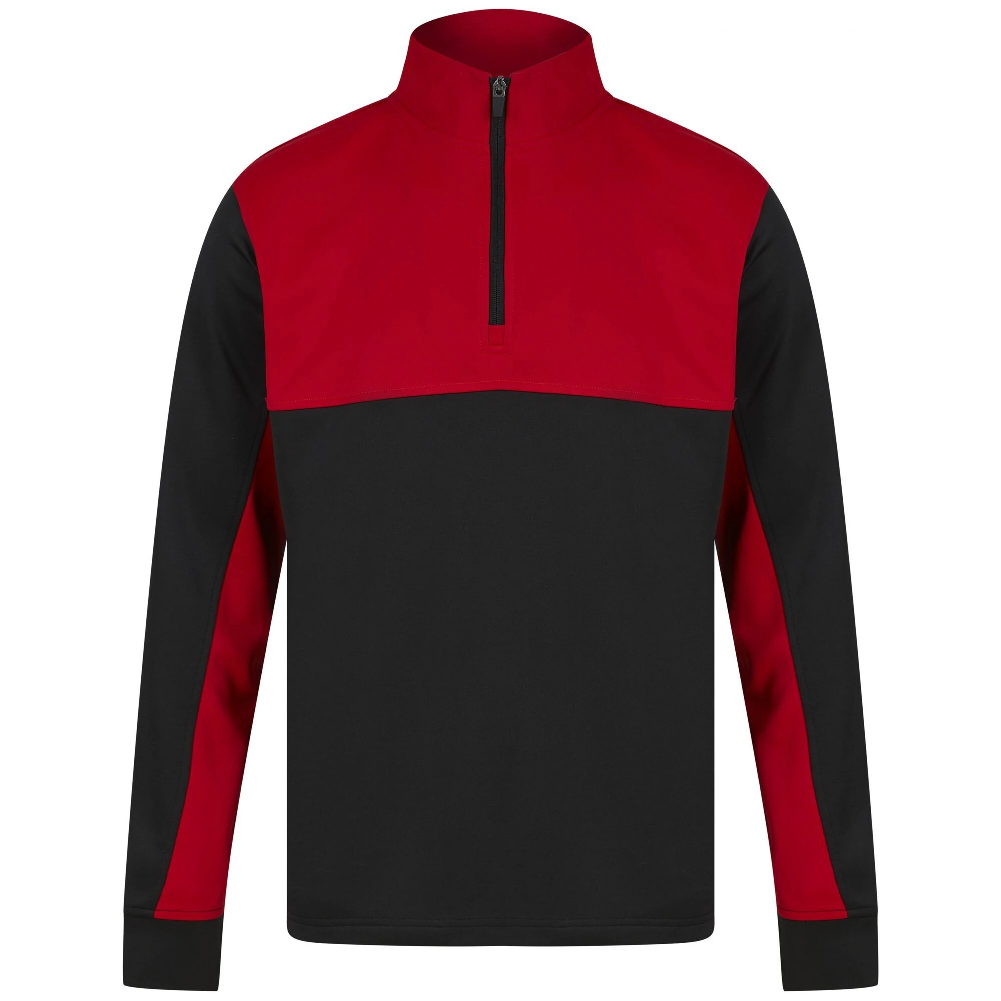 Finden & Hales Mens Quarter Zip Track Top (Black/Red) - RW8323