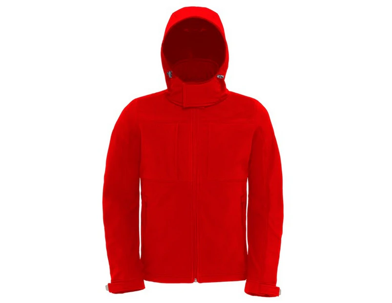 B&C Mens Hooded Soft Shell Jacket (Red) - RW9675