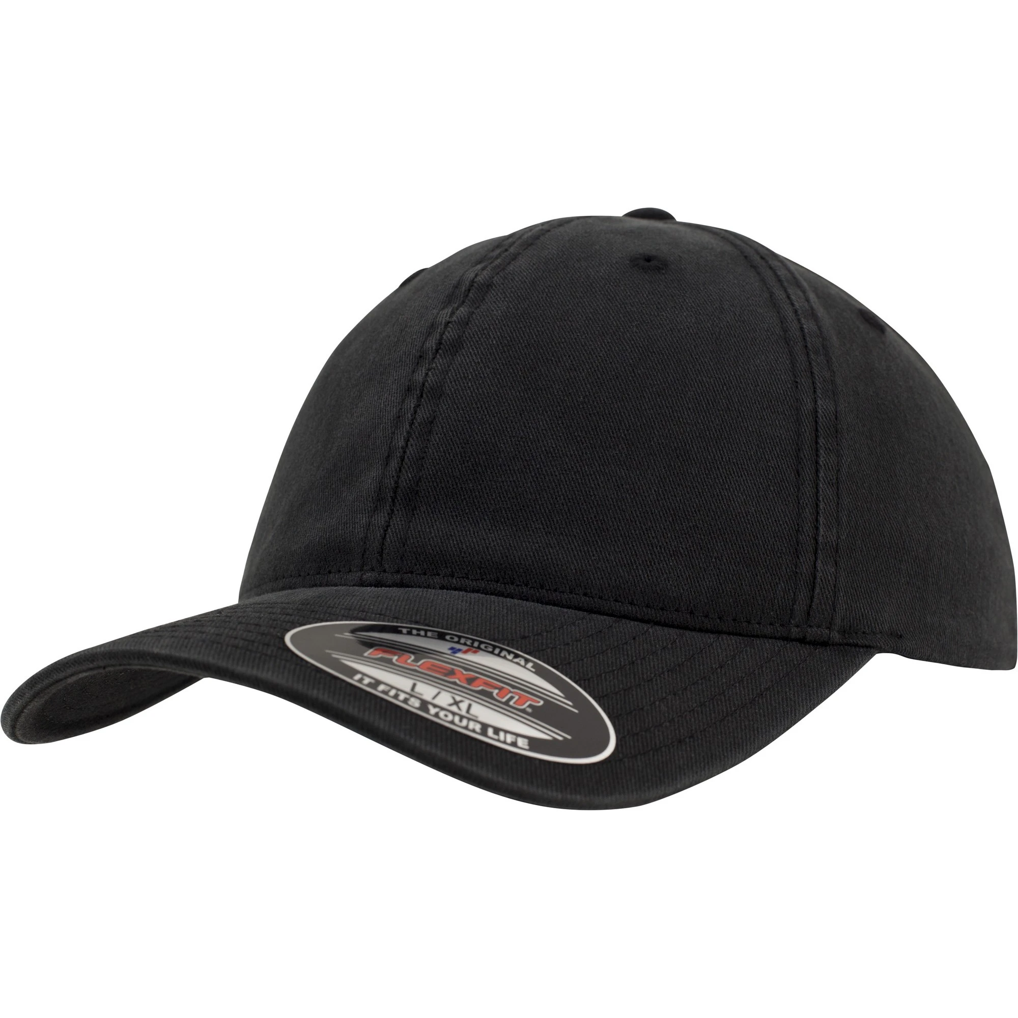 Flexfit Garment Washed Cotton Dad Baseball Cap (Black) - RW5125