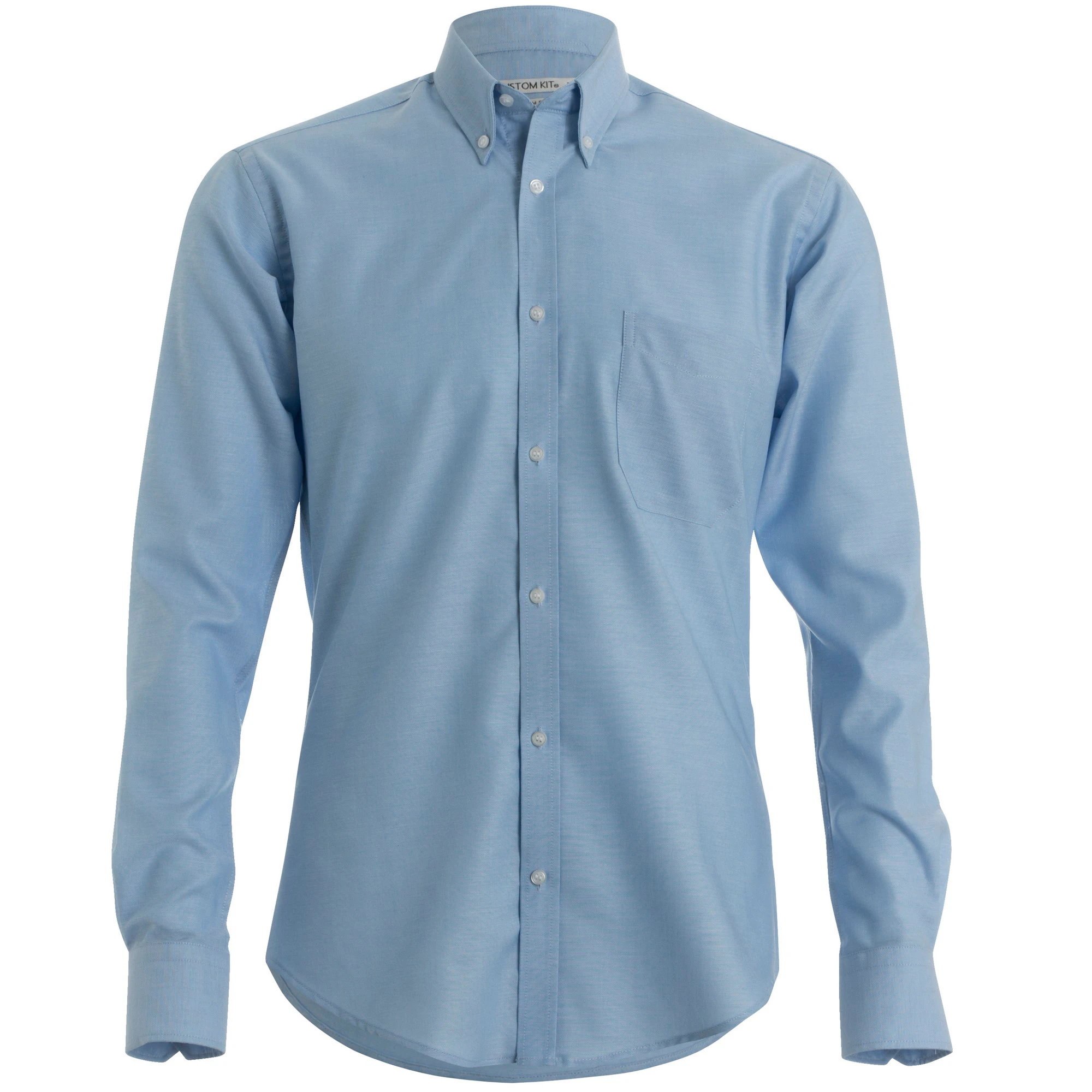 Kustom Kit Mens Slim Fit Long Sleeved Oxford Work Shirt (Light Blue) - RW3897