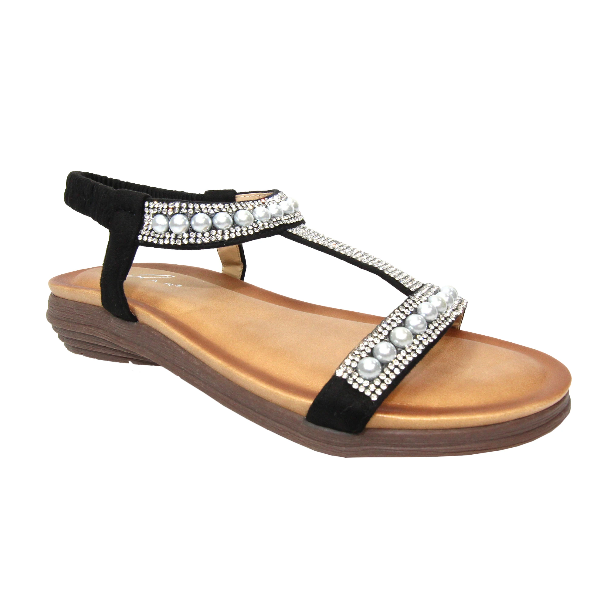 Lunar Womens Tancy Pearl Sandals (Black) - GS388