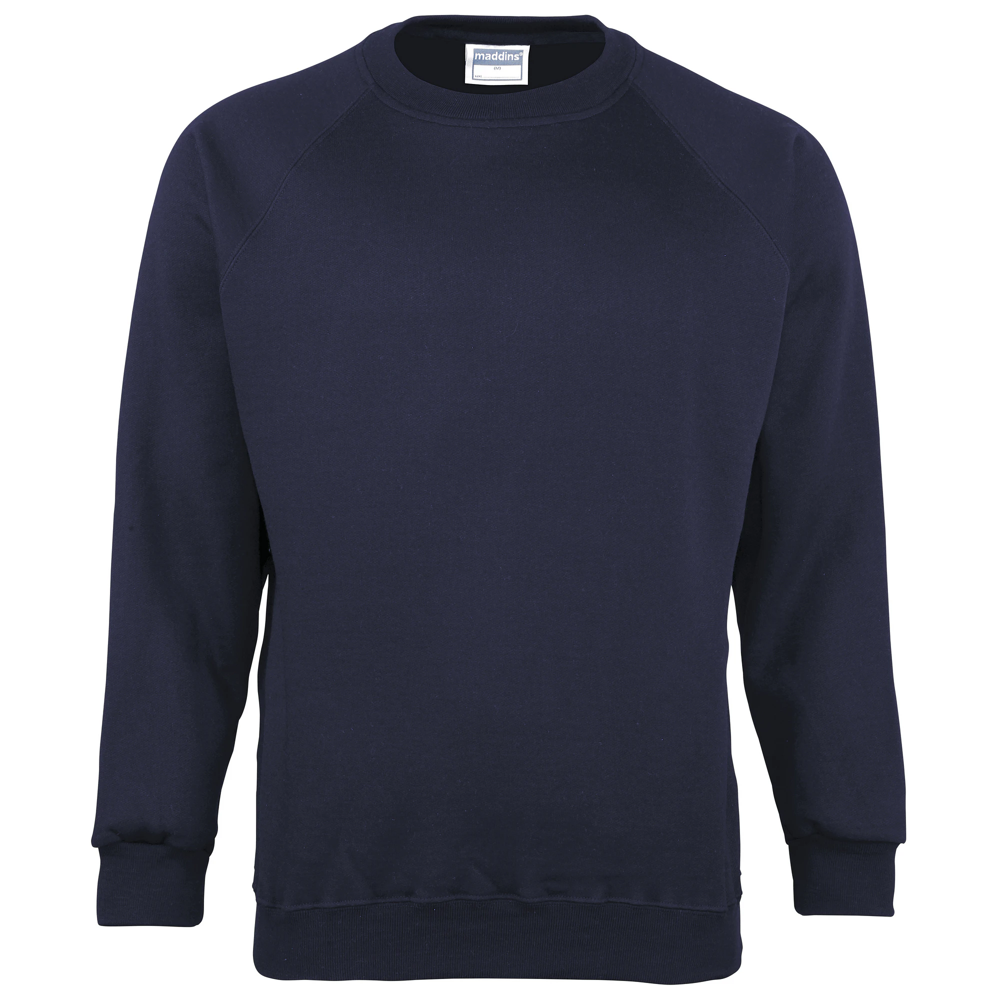 Maddins Mens Coloursure Plain Crew Neck Sweatshirt (Navy) - RW842