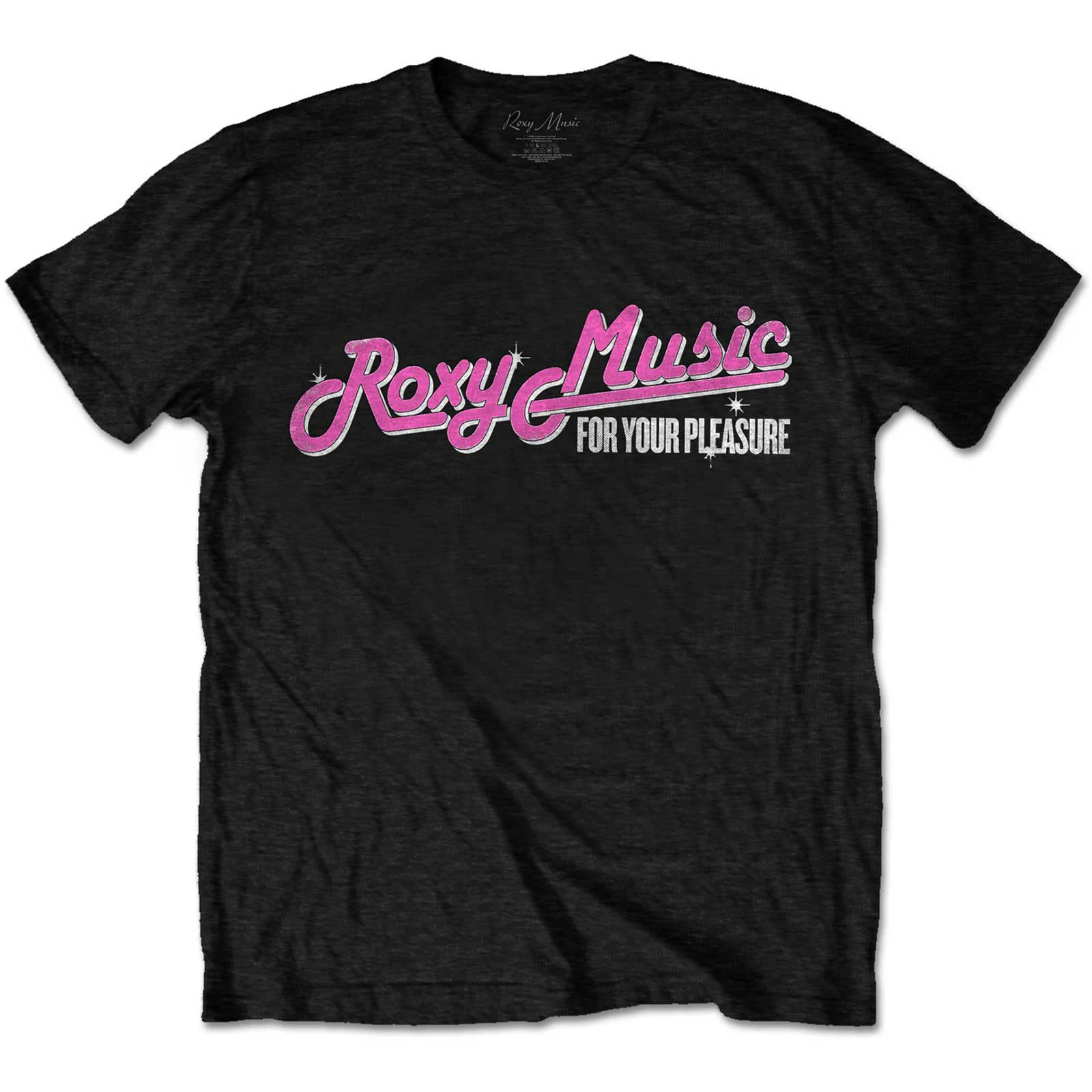 Roxy Music Unisex Adult For Your Pleasure Tour Back Print Cotton T-Shirt (Black) - RO2816