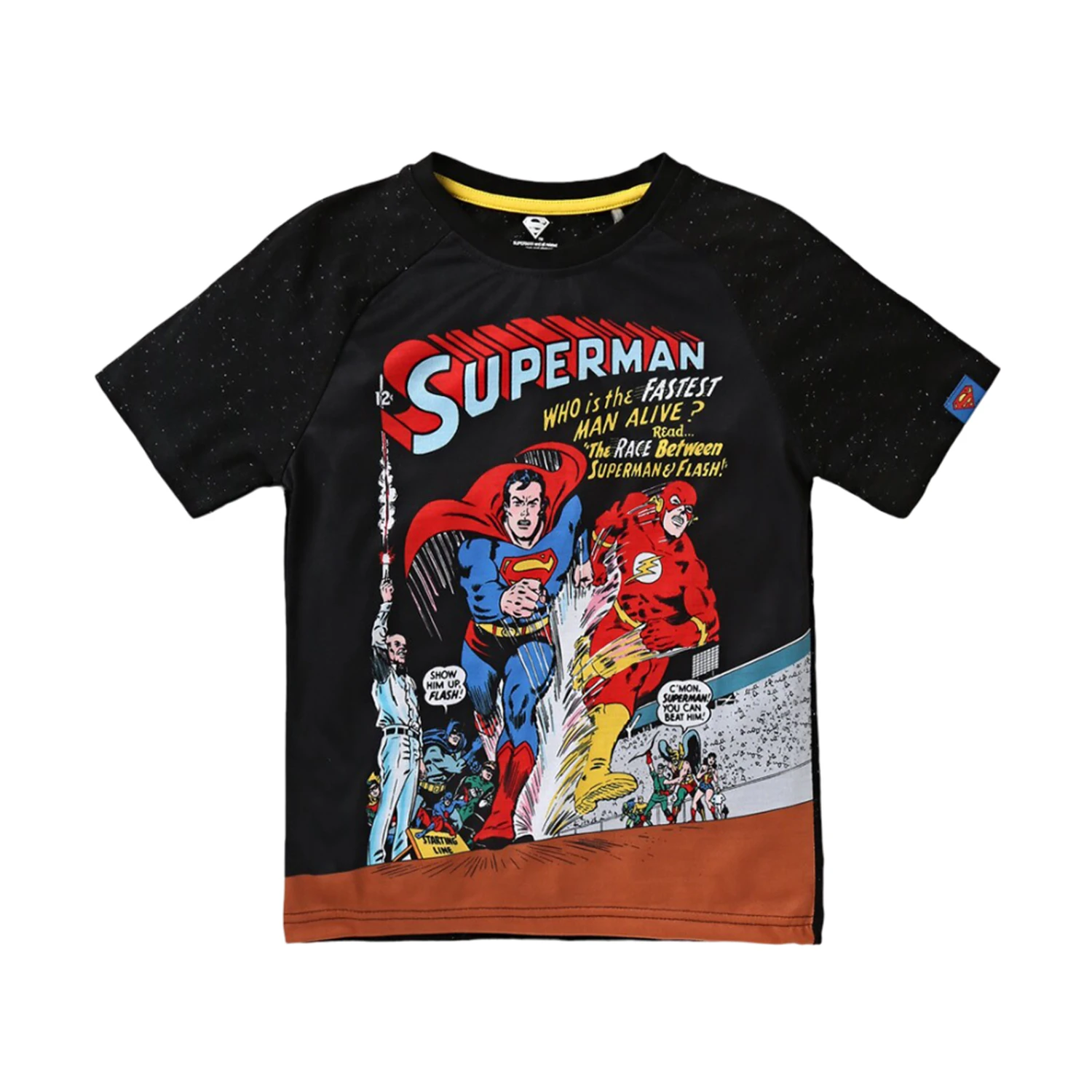 Superman Boys Raglan T-Shirt (Black) - NS8213