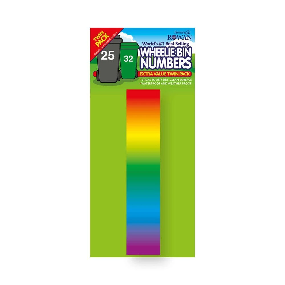 Rowan 1 Rainbow Bin Number (Pack of 2) (Multicoloured) - SG21519