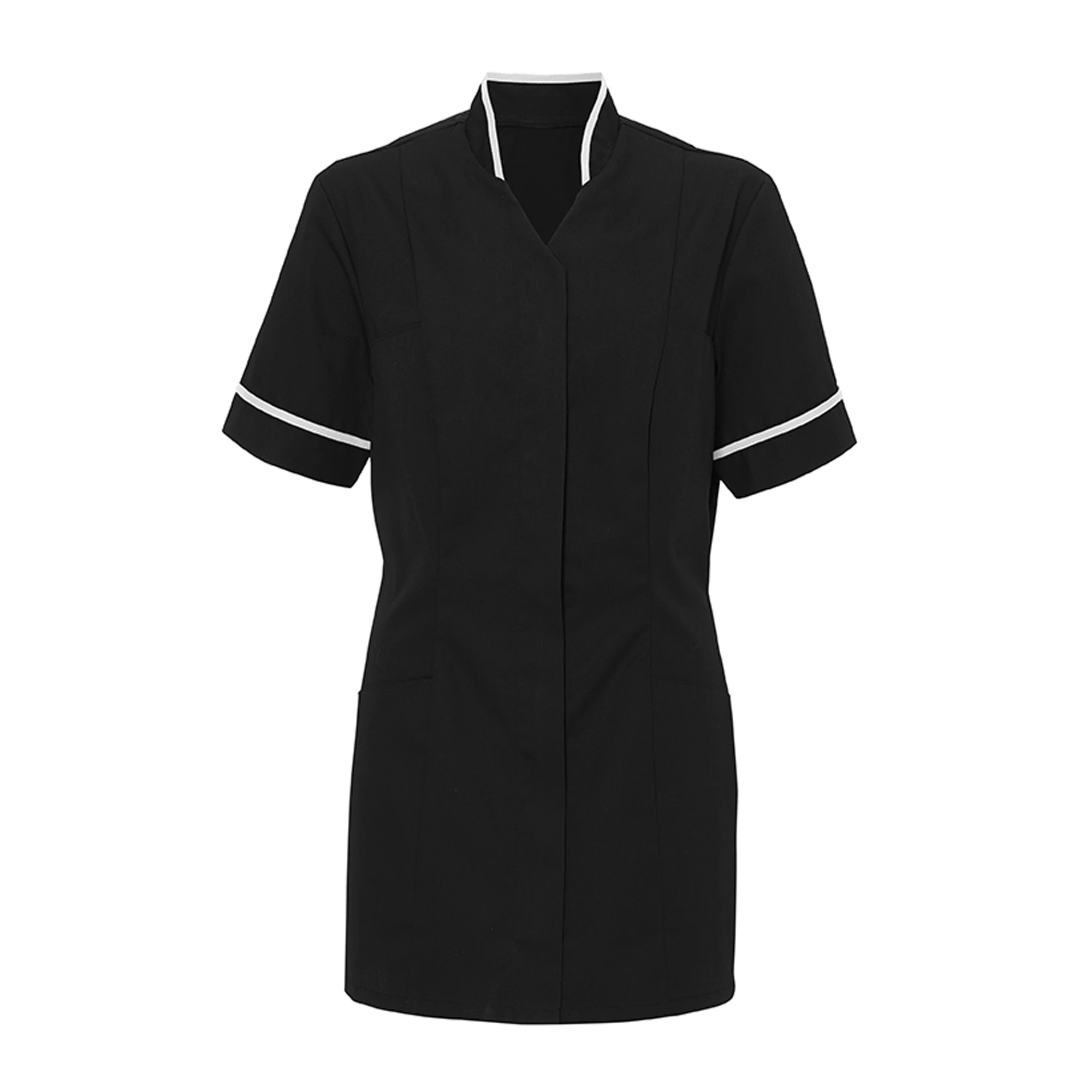 Alexandra Womens Mandarin Collar Tunic / Health Beauty / Medical Workwear (Black/ White) - RW2523