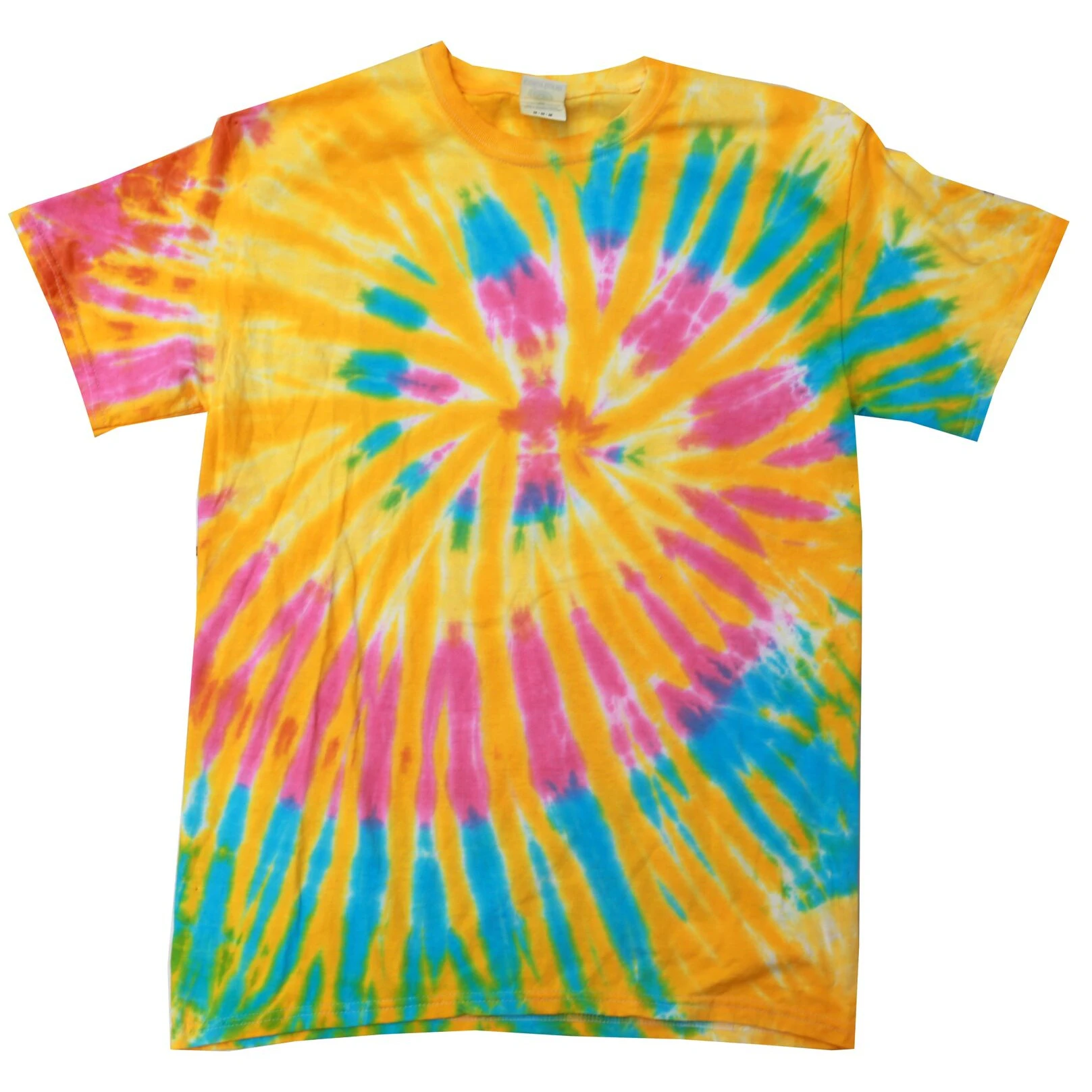 Colortone Womens Rainbow Tie-Dye Short Sleeve Heavyweight T-Shirt (Aurora) - RW2627