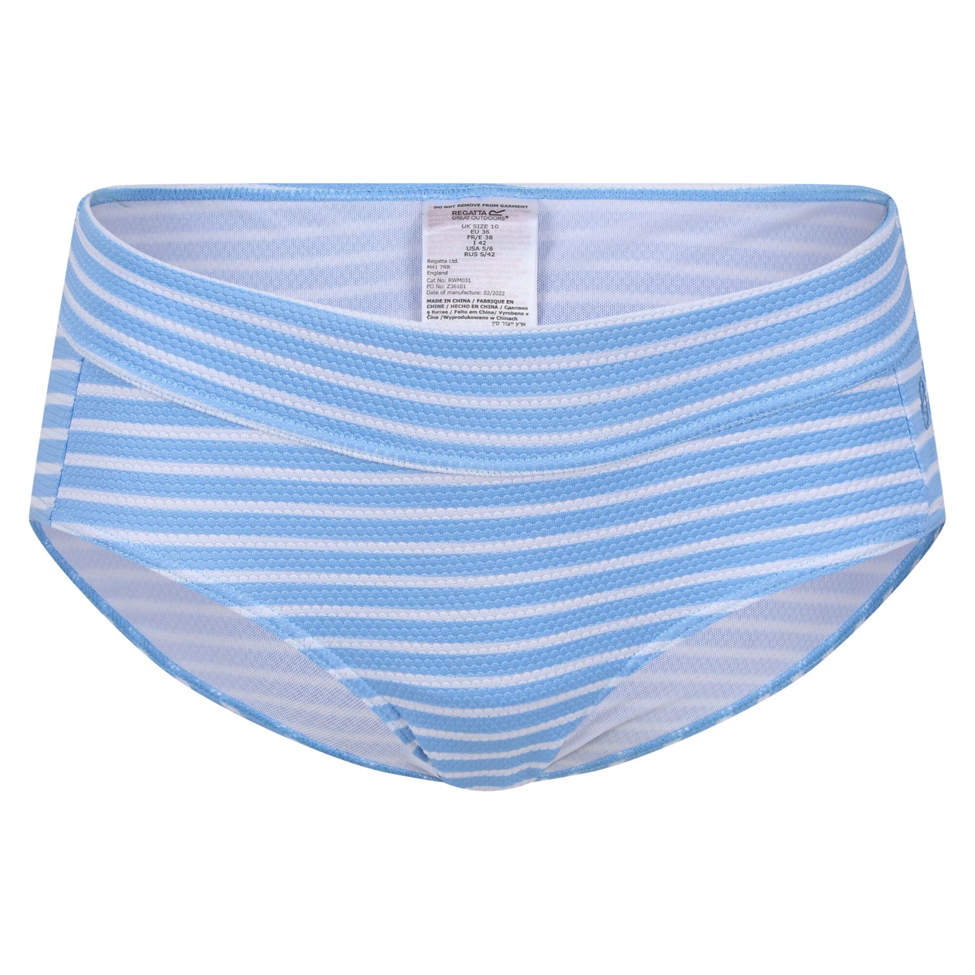 Regatta Womens Paloma Stripe Textured Bikini Bottoms (Elysium Blue/White) - RG8933