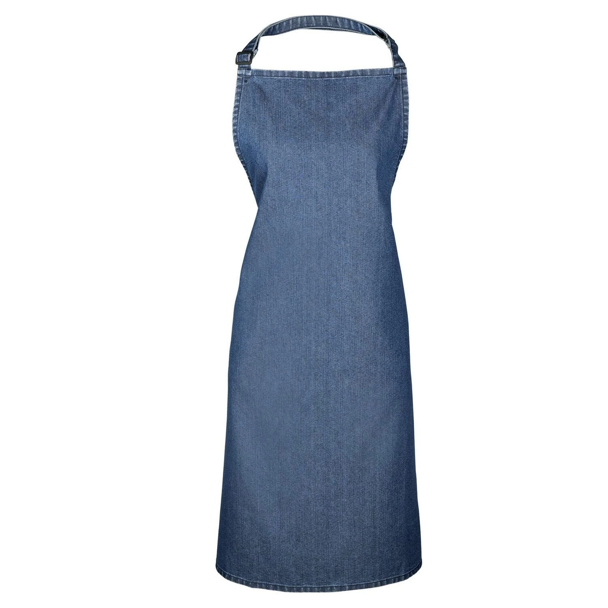 Premier Ladies/Womens Colours Bip Apron With Pocket / Workwear (Indigo Denim) - RW1069