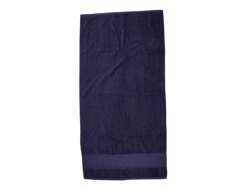 Towel City Bordered Printable Bath Towel (Navy) - RW9660