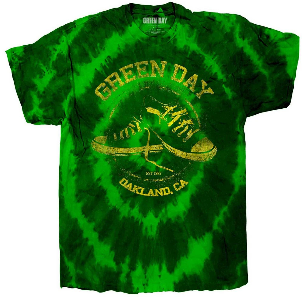 Green Day Childrens/Kids All Stars Tie Dye T-Shirt (Green) - RO5866