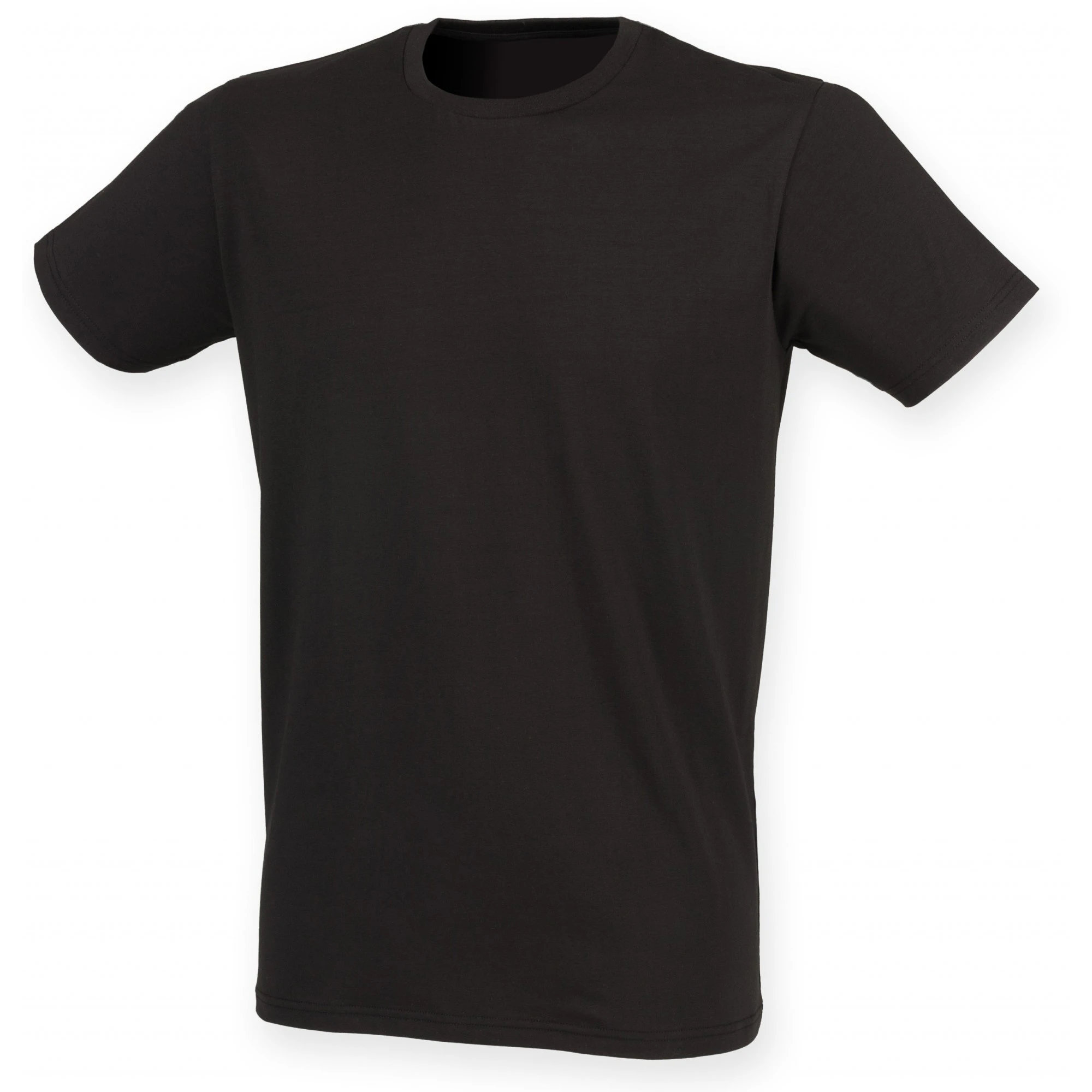 Skinni Fit Men Mens Feel Good Stretch Short Sleeve T-Shirt (Black) - RW4427