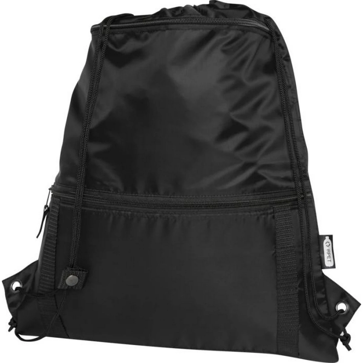 Bullet Adventure Recycled Insulated Drawstring Bag (Solid Black) - PF4015