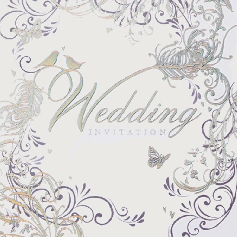 Simon Elvin Wedding Invites Display Packs (Pack Of 6) (Silver Swirls) - SG13793