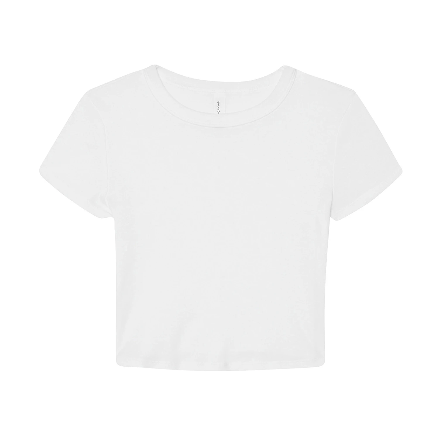 Bella + Canvas Womens Micro-Rib Cropped T-Shirt (White) - RW9975