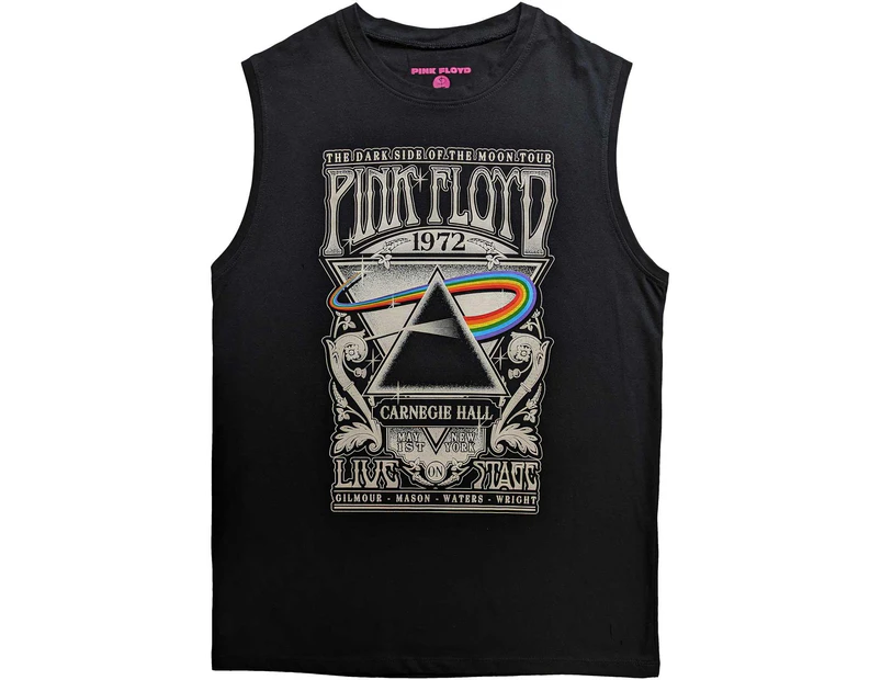 Pink Floyd Unisex Adult Carnegie Hall Poster Cotton Tank Top (Black) - RO5794