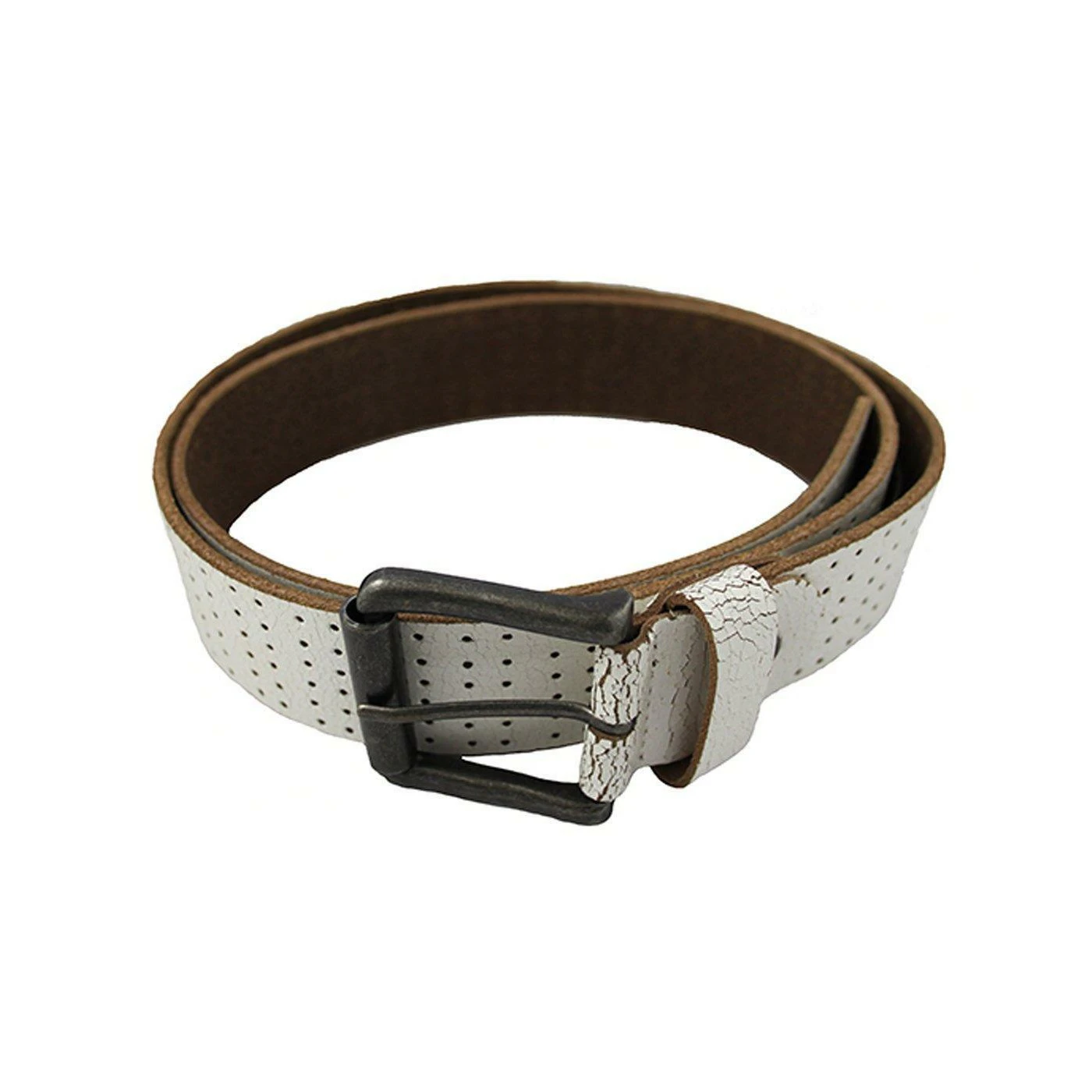 Mustard Haymoor Leather Belt (White) - NS7947