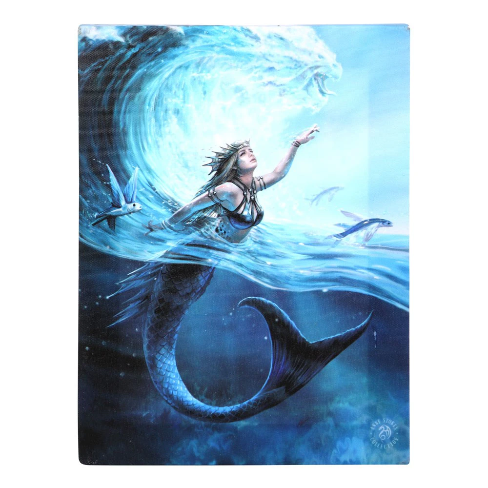 Anne Stokes Water Elemental Sorceress Canvas Plaque (Blue) - SD5632