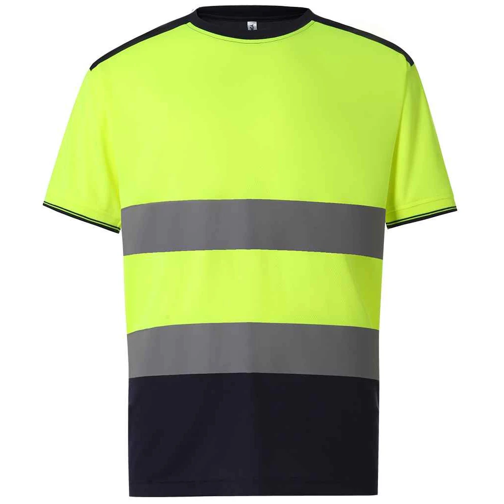 Yoko Mens Two Tone Hi-Vis T-Shirt (Yellow/Navy) - PC4280