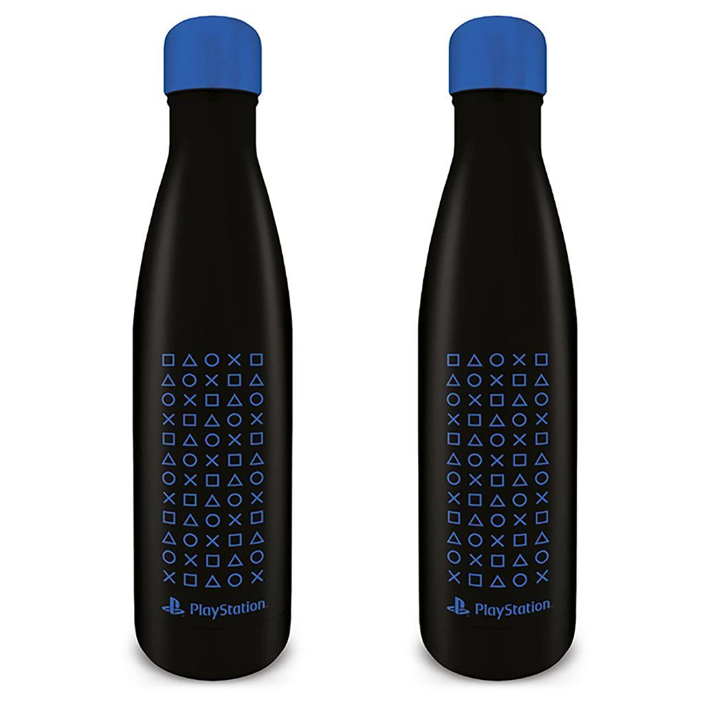 Playstation Symbol Metal Water Bottle (Black/Blue) - PM4575