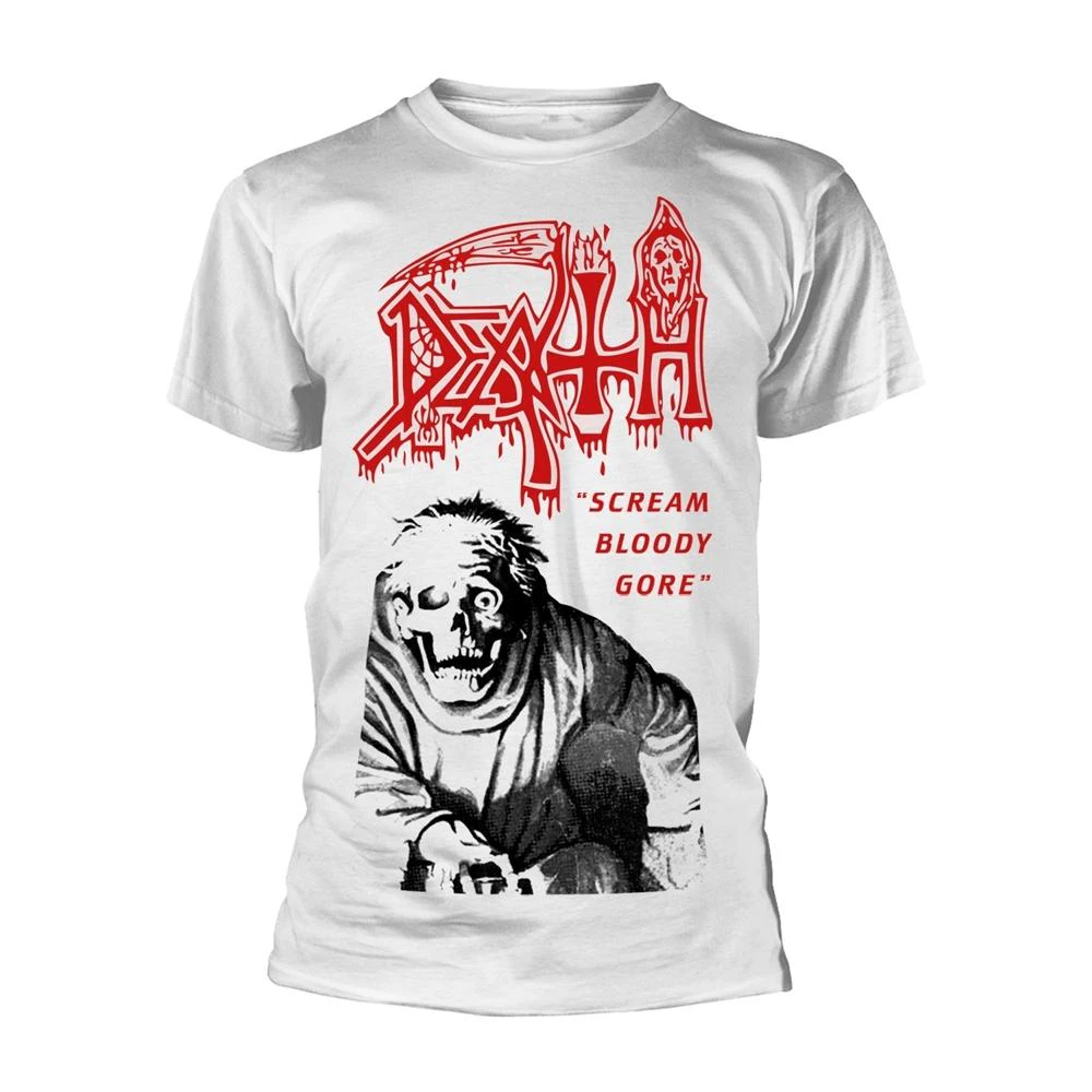 Death Unisex Adult Scream Bloody Gore T-Shirt (White) - PH1831