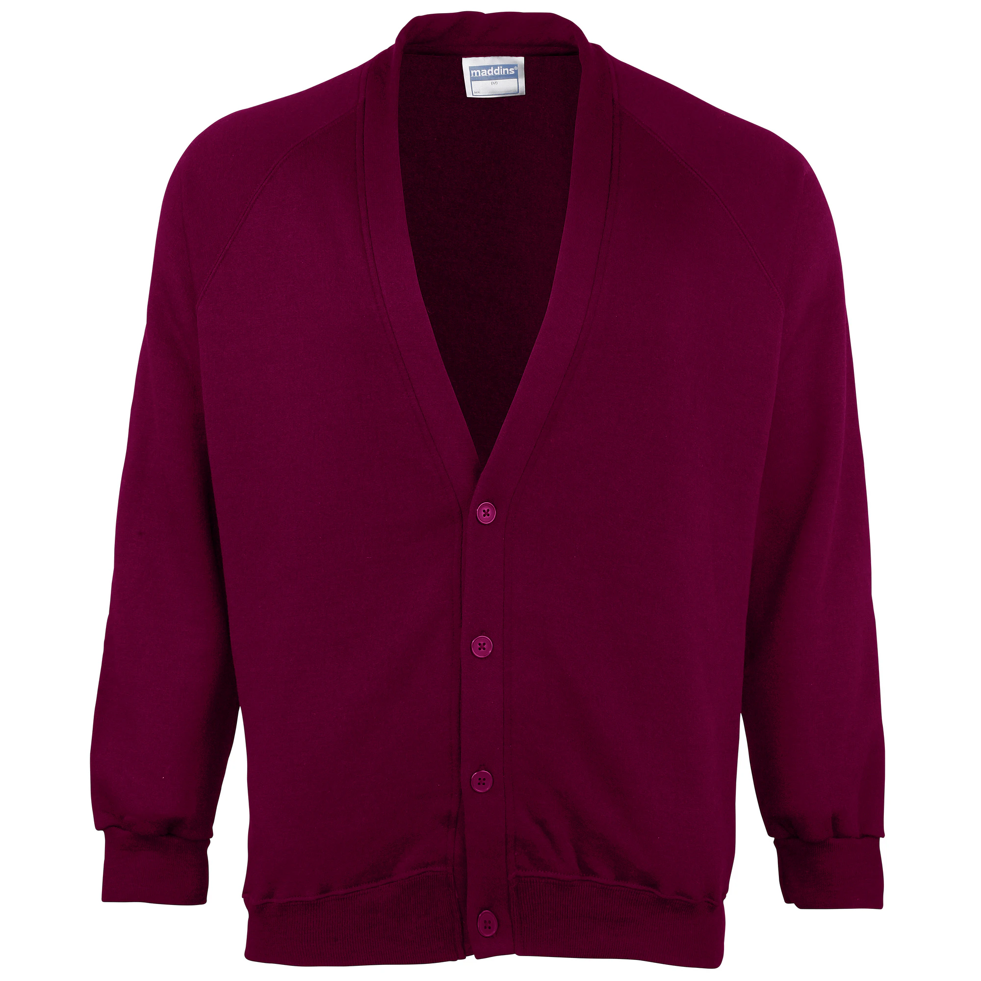 Maddins Childrens Unisex Coloursure Cardigan / Schoolwear (Burgundy) - RW846