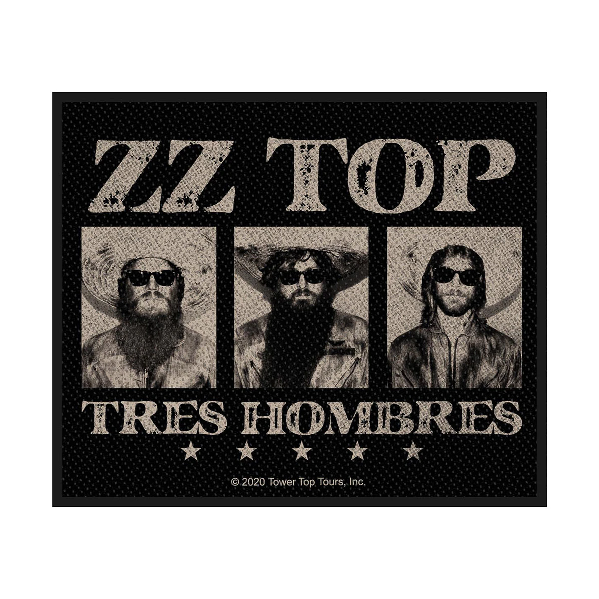 ZZ Top Tres Hombres Woven Patch (Black/Beige) - RO8083