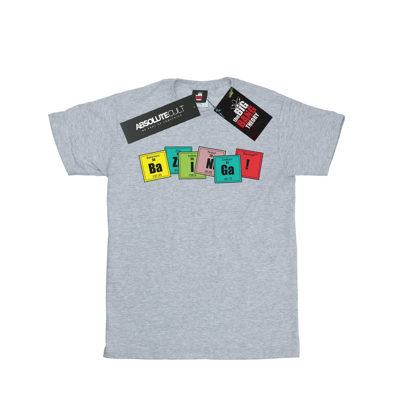 The Big Bang Theory Boys Bazinga Elements T-Shirt (Sports Grey) - BI8209