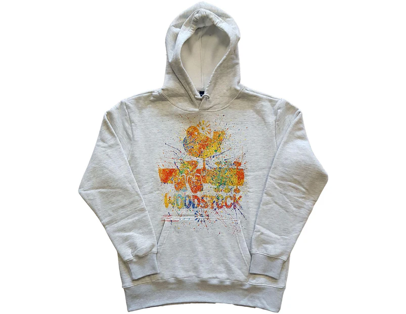 Woodstock Unisex Adult Splattered Hoodie (Off White) - RO8544