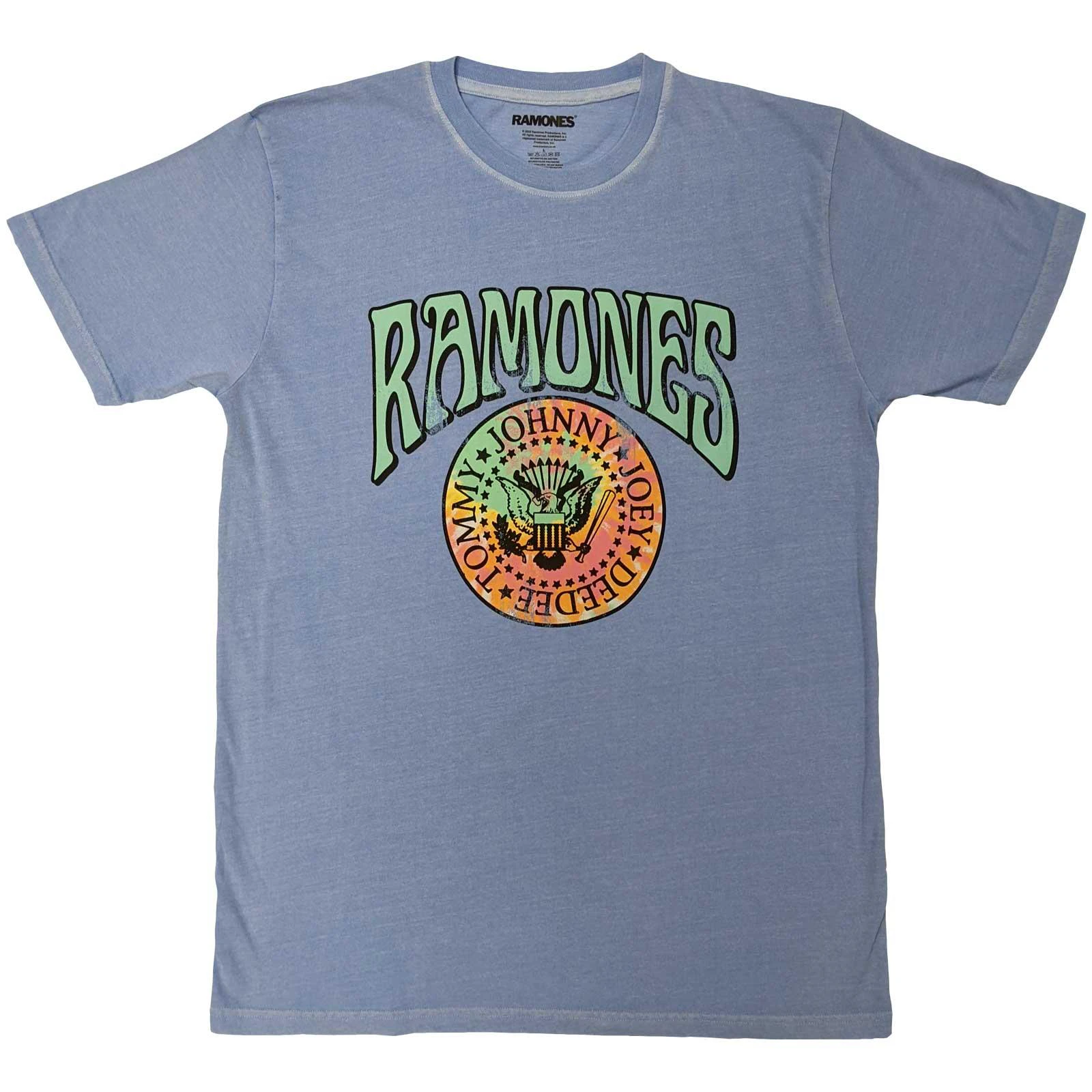 Ramones Unisex Adult Psych Crest T-Shirt (Light Blue) - RO5781