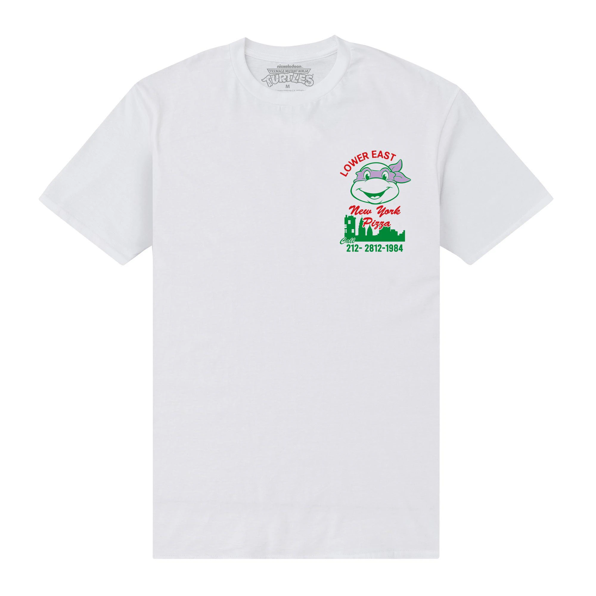 TMNT Unisex Adult New York Pizza T-Shirt (White) - PN363