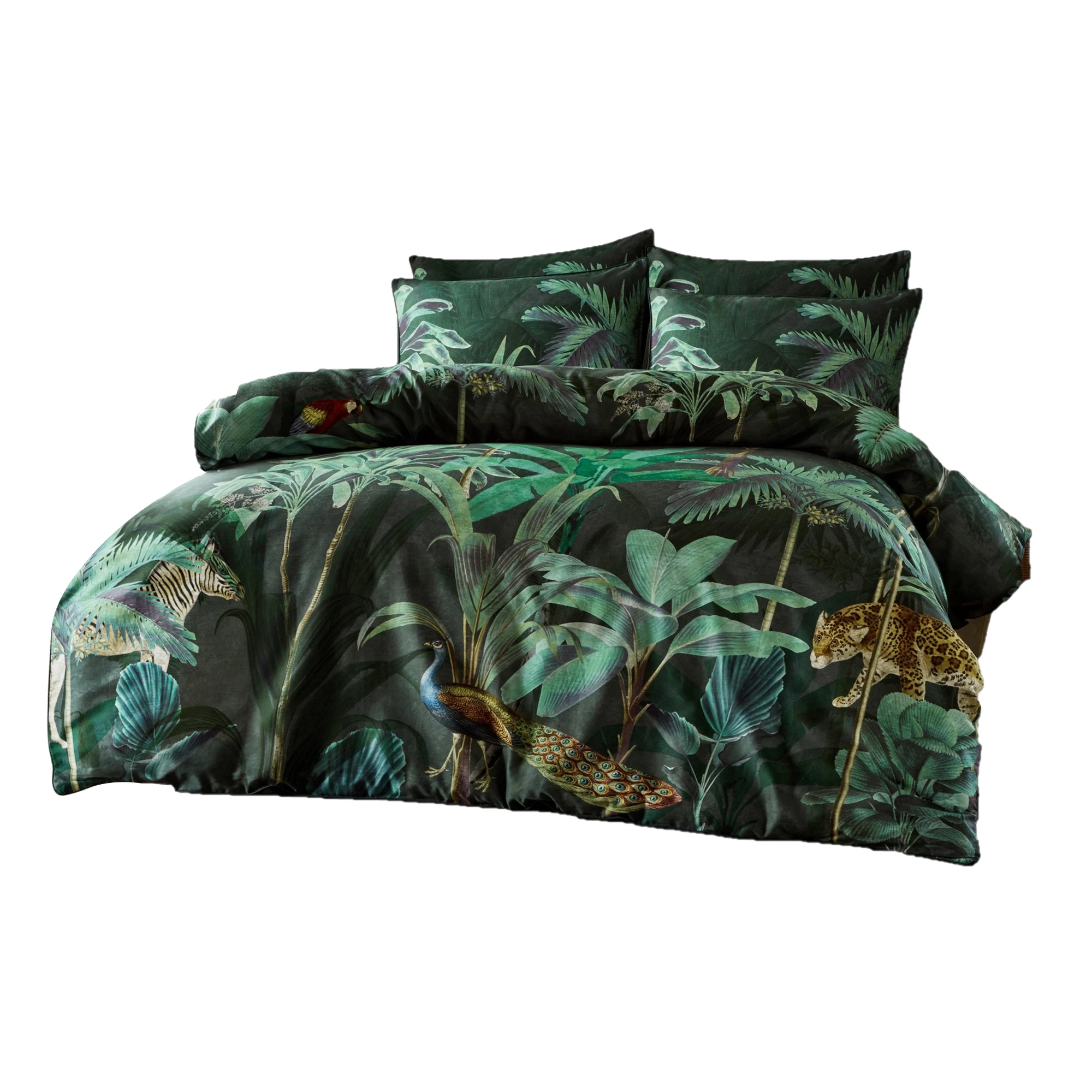 Paoletti Siona Tropical Duvet Cover Set (Green) - RV2387